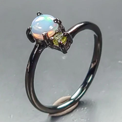 Handmade ring Natural Opal Ring 925 Sterling Silver Size 6.5 /R464712