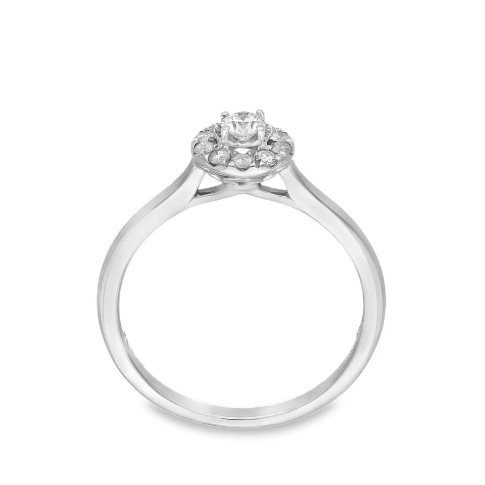 Anel aglomerado de diamante ouro branco 9 quilates - Tamanho K1/2 - 0,25 quilate - Imagem 3 de 4