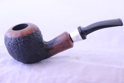 Pfeife, Pipe, Pipa MOLINA 10H, Half Bent, Handmade Italy 925 Silver, 9 mm