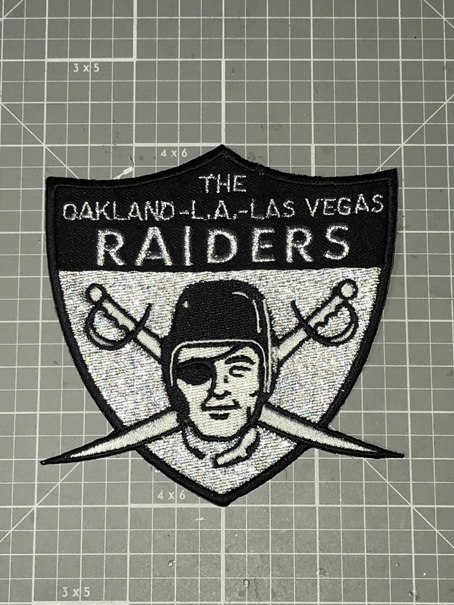OAKLAND RAIDERS JERSEY PATCH THE OAK-LA-LV RAIDER NATION SILVER