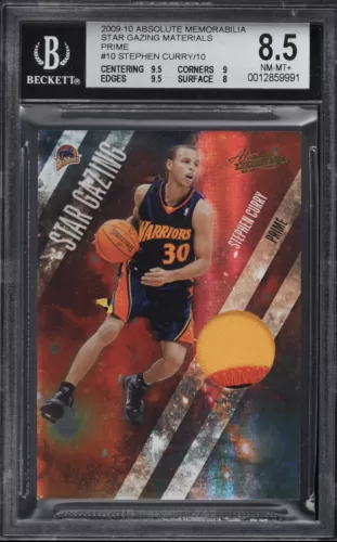 2009 ABSOLUTE MEMORABILIA STAR STEPHEN CURRY ROOKIE PATCH /10 #10 BGS 8.5 Pop 1