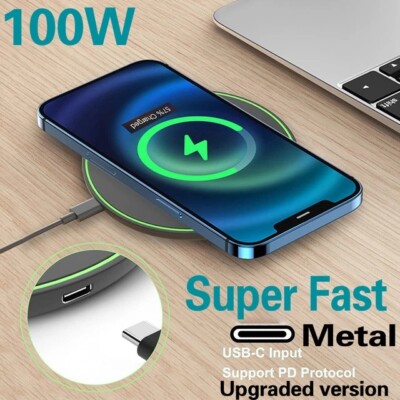Wireless Fast Charger Charging Pad Dock for Samsung iPhone Android Cell Phone