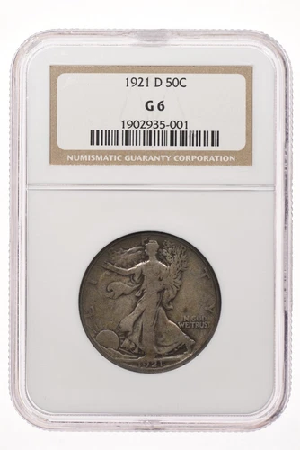1921-D 50C NGC G6 Walking Liberty Half Dollar