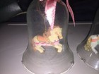 Carrousel Bell Ornaments Crystal Bells Hand Painted Horses Vintage Ornament Set — photo 2