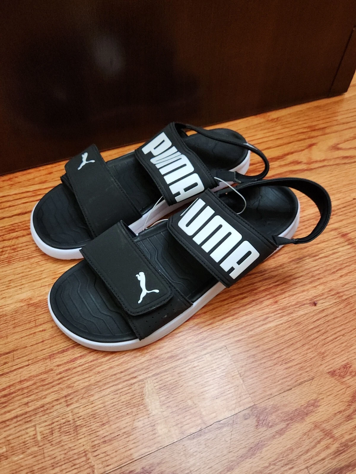 PUMA Sandali con cinturino posteriore uomo 12 nero bianco NUOVI 385971 02