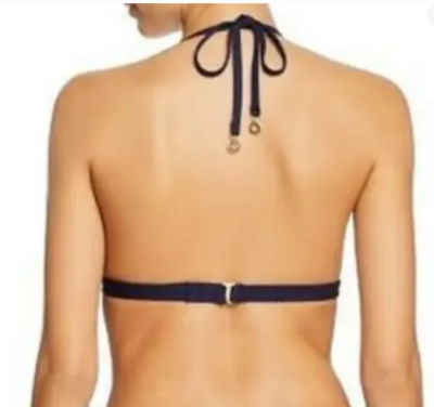 Kate Spade New York Womens Scalloped Triangle Cup Bikini Top Navy