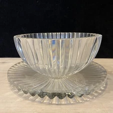 CJR Claus Josef Riedel LARGE AUSTRIAN CUT CRYSTAL Plate & Bowl