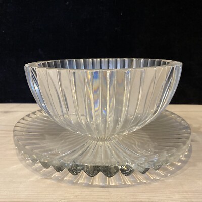 CJR Claus Josef Riedel LARGE AUSTRIAN CUT CRYSTAL Plate & Bowl