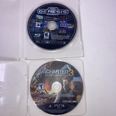 Sonic s Ultimate Genesis Collection and Uncharted 3 Playstation 3 PS3 Games disc