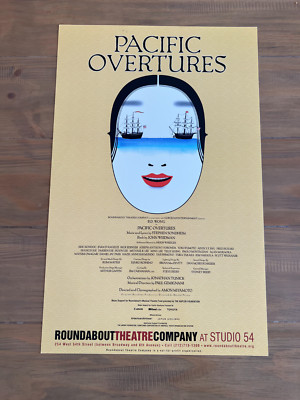 PACIFIC OVERTURES BROADWAY WINDOW CARD POSTER BD WONG STUDIO 54 ROUNDABOUT