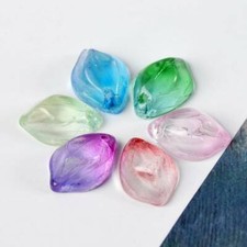 20pcs 13x9mm Flower Petal Crystal Glass Loose Beads Pendants DIY Jewelry Making