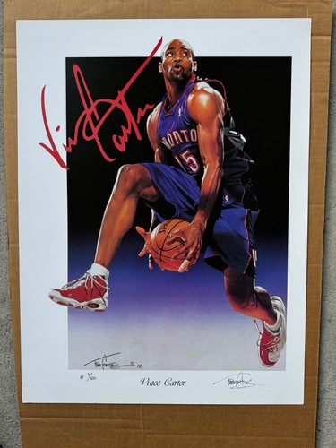 Vince Carter Limited Edition 24x18 Lithographs Artist Proofs #'D /Signed 3-100.