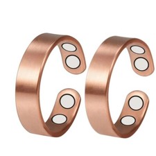 2 pack Solid Pure Copper Magnetic Ring Men Women Arthritis Pain Adjustable Ring