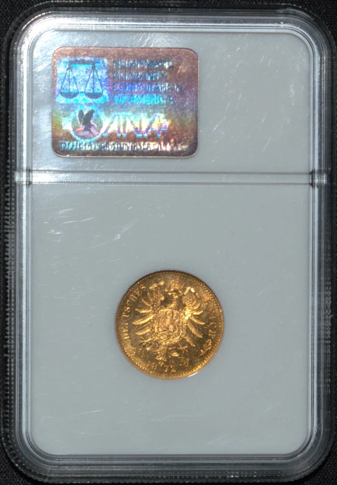 1872 A Germany Prussia 10 Mark NGC MS66 - Image 4 of 4
