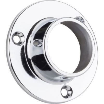Lot of 2 Chrome Plated Metal Closed End Closet Rod Bracket w/ 1-1/4'' ID Opening
