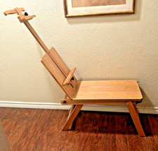 Mobile Sitting Bench Wood EASEL Art  Painting with Pulling Handle  Wheels