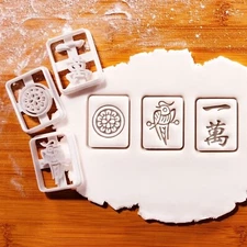 Mahjong Cookie Cutters Set of 3 – 一萬 雀牌 一筒 Tile Lunar New Year Chinese festival