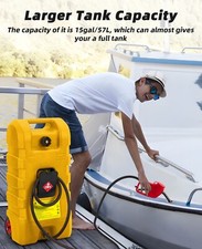 Fuel Caddy 15Gallon Portable Gas Fuel Tank Container with Manual Transfer Nozzle