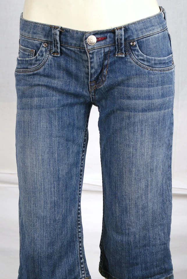 Bermudas Pantalones Cortos para Caminar Ligeros Tiro Medio Mezcla de Algodón Denim Jean Juniors 7 Medianos Foto 3 de 4