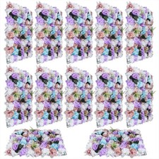 12 Pcs Artificial Flower Grid Panels DIY Flowers Wall Frames Plastic Flower Wall