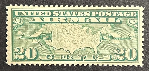 TRAVELSTAMPS: 1926-30 US Stamps Scott # C9 Map of U.S mint Original Gum Hinged - Picture 5 of 5