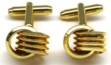 Classy Gold Knot Cufflinks Bullet Back Vintage Men's Formal Wear Wedding Gift