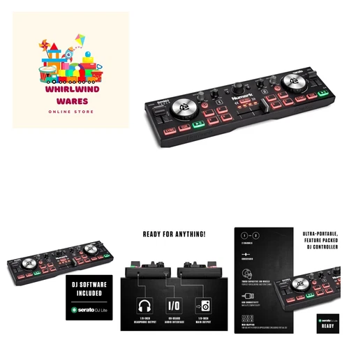 DJ2GO2 Touch – Compact 2 Deck USB DJ Controller For Serato DJ with a Mixer / ...