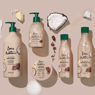 ORIFLAME LOVE NATURE BIO KAKAOBUTTER KOKOSÖL Dusche Körpercreme Seife 