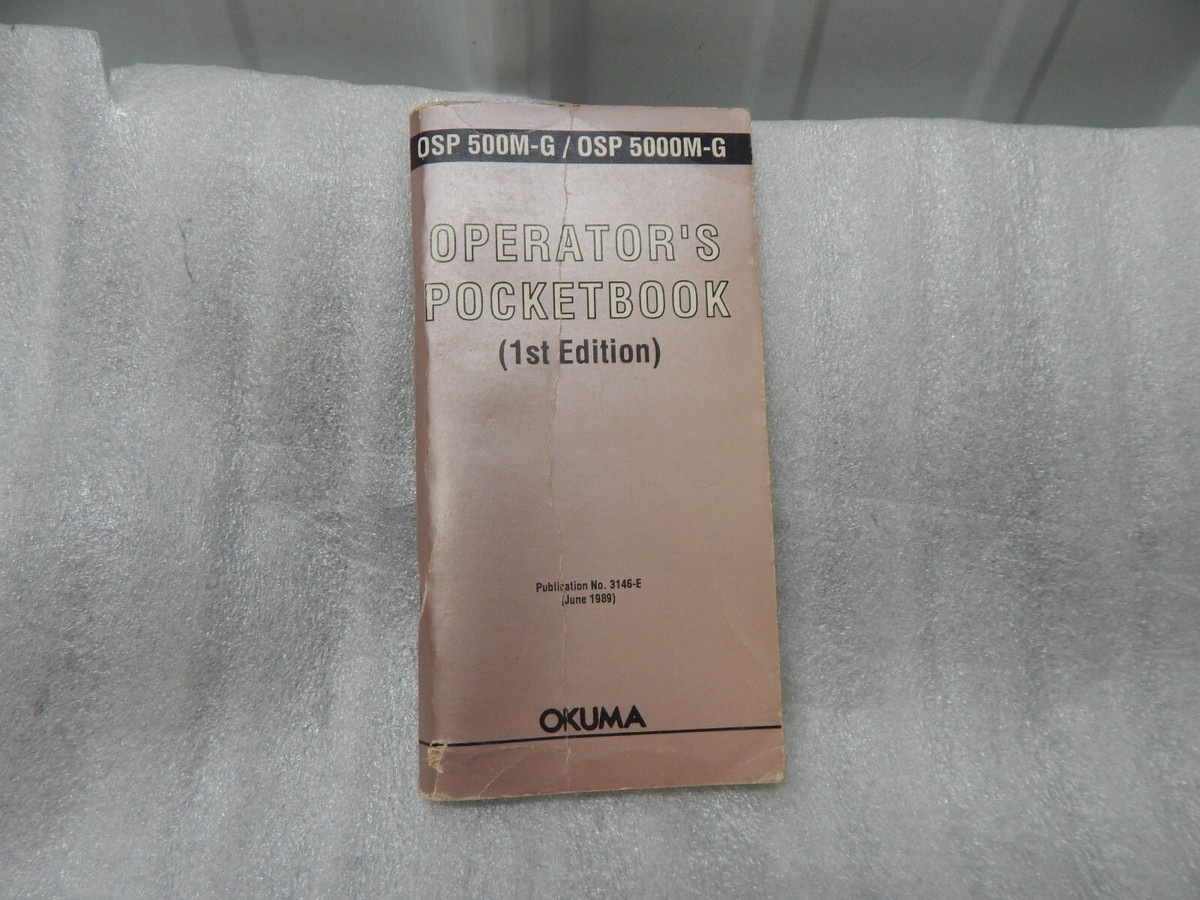 Okuma Operator's Pocketbook OSP500M-G / OSP 5000M-G Machining