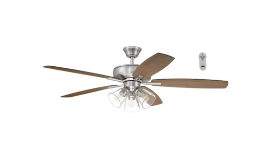 Harbor Breeze Eastbrook 52-Inches Brushed Nickel Ceiling Fan W/Light Remote