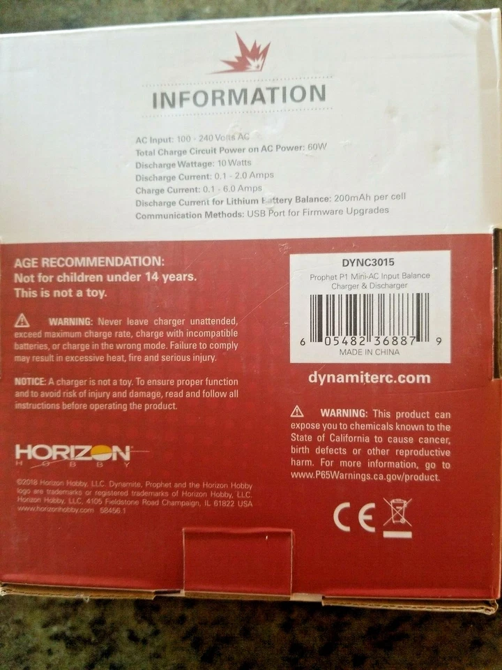 Lot of 2 Dynamite Prophet P1 Mini AC Balance Charger DYNC3015 USA, parts as is - Image 2 of 4