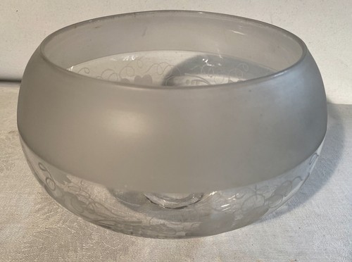 Antiker Lampenschirm Leuchte Glas graviert Trauben - Bild 5 von 6
