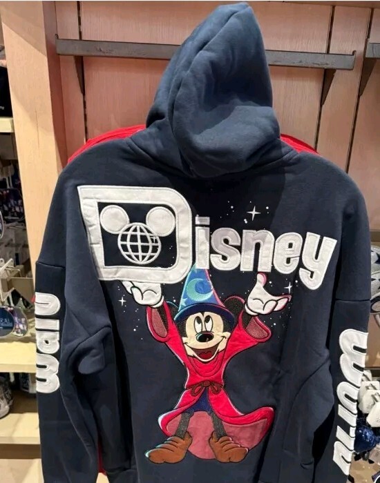 NWT!! 2025 Walt Disney World Sorcerer Mickey Navy Zip Hoodie