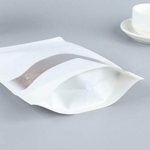 100x Window Resealable Kraft Paper Bag Wedding Party Favor Bag Product Packaging - Picture 8 of 11