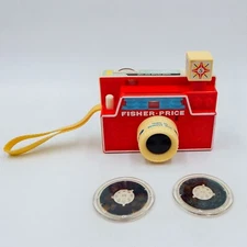 Fisher Price Changeable Picture Disc Camera Red 2 Discs 2011 Retro