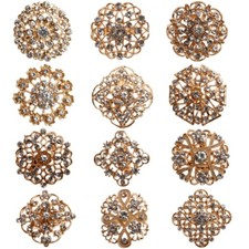 24PCS Rhinestone Brooches Brooch Pins For Women Wedding Bridal Bouquet Kits