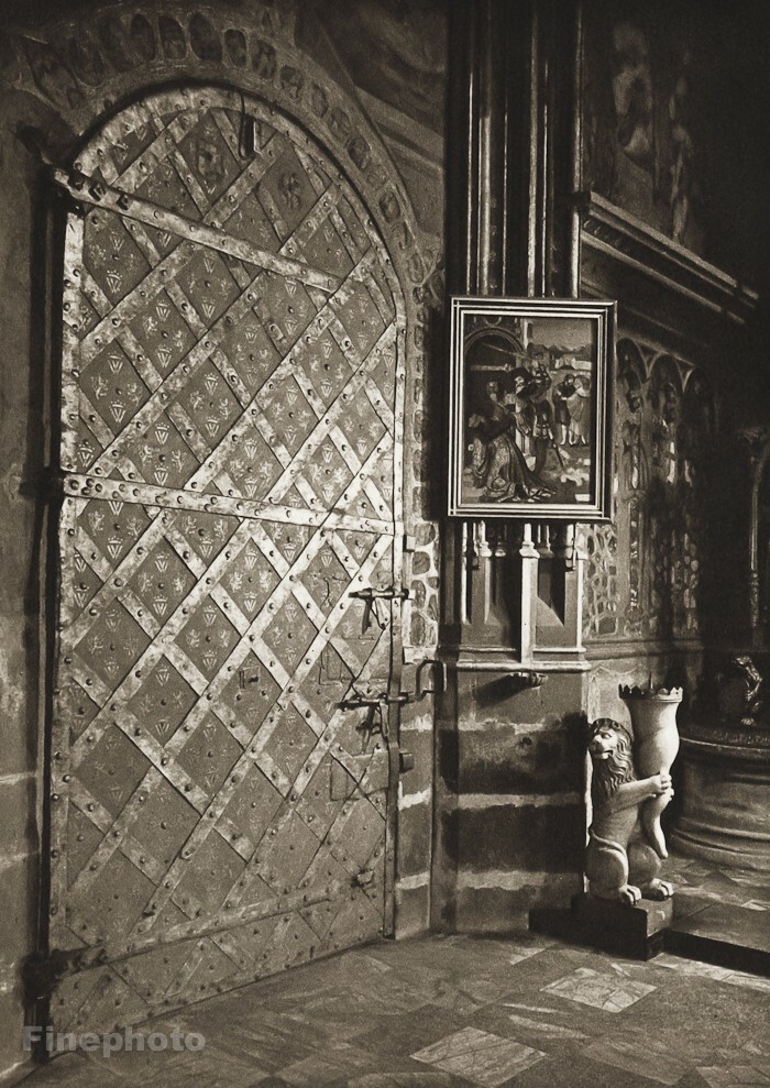 1942 Vintage Josef Sudek Prague St Vitus Cathedral Door Catholic