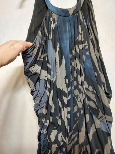 Mini Vestido Yigal Azrouel Talla 4 Fiesta Drapeado Dobladillo Burbuja Halter Top Espalda Baja Cebra - Imagen 5 de 12