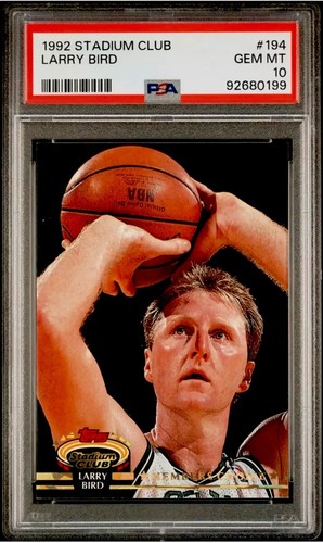 1992 Stadium Club #194 Larry Bird Card PSA 10 Boston Celtics RARE Pop 65 HOF