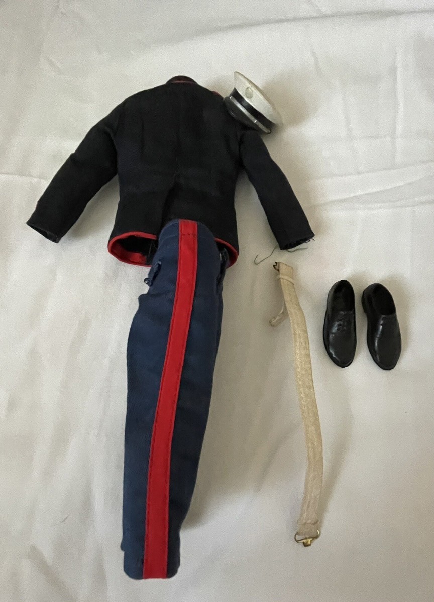 VINTAGE GI JOE 1964 MARINE PAINTED BROWN HAIR Dress Blue Uniform