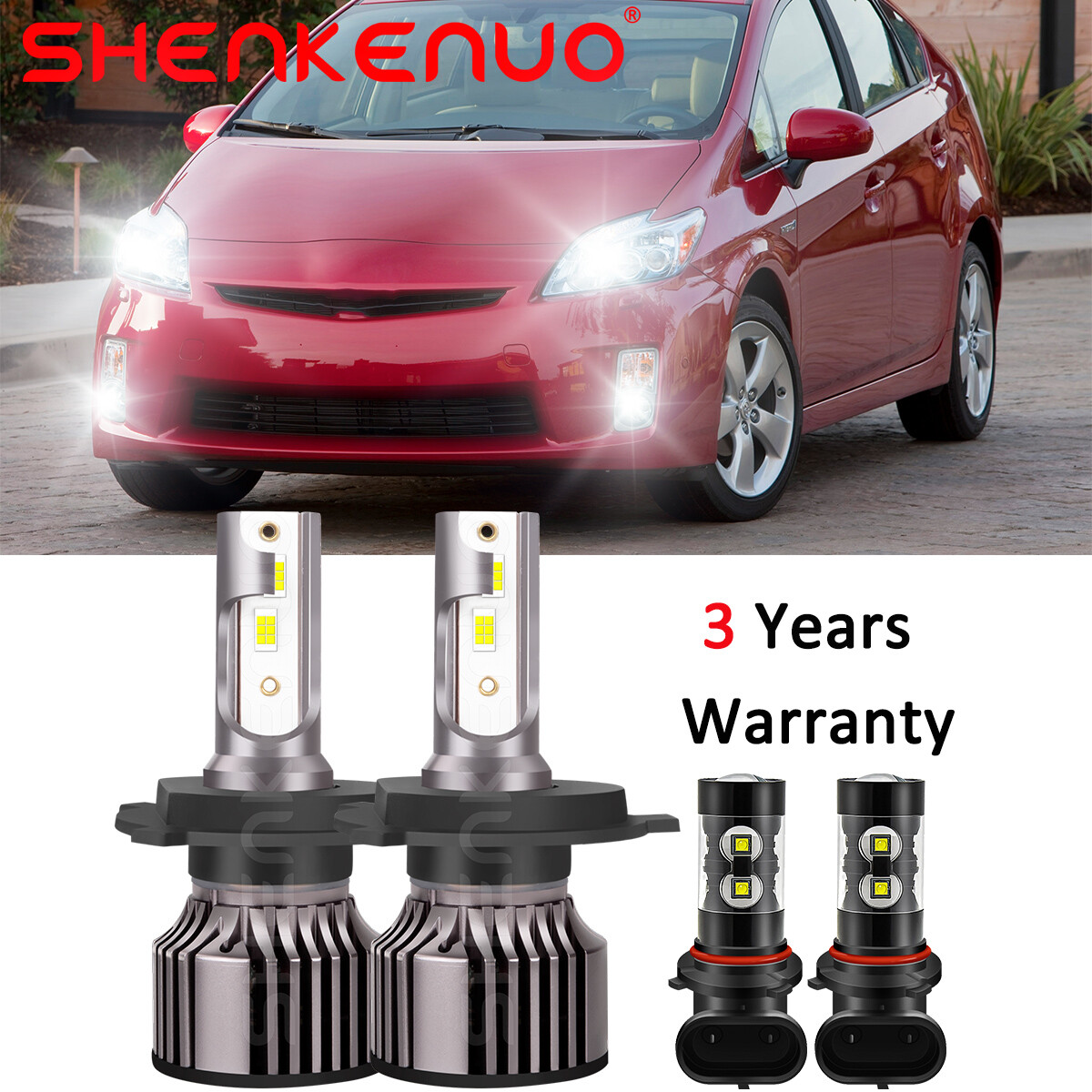 For Toyota Prius 2004-2009 6000K LED Headlight Hi/Lo Fog Light