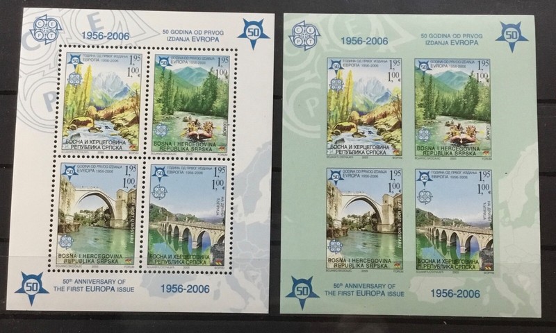 BOSNIA & HERZEGOVINA (SERB ADMIN) #260a. PERF & IMPERF MINIATURE SHEETS (2). MNH