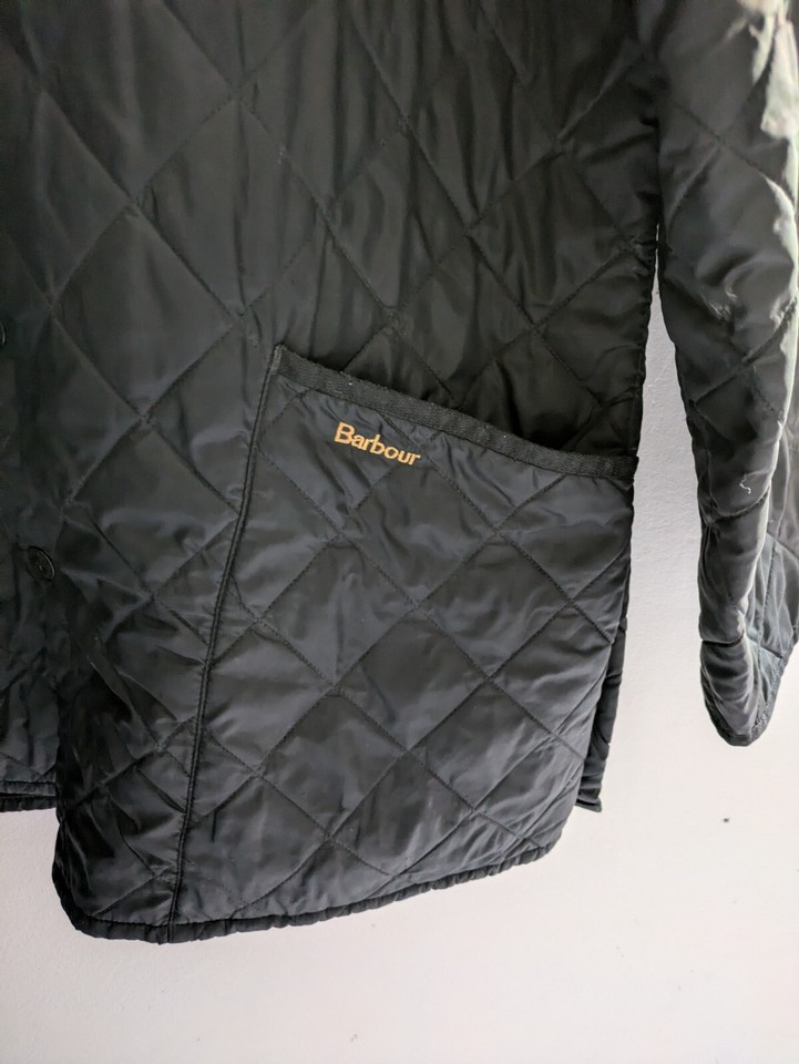 Barbour Quilted Jacket Size Large In Black eBay
