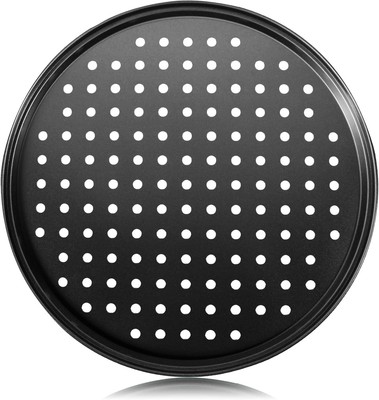 12 Inch Pizza Crisper Pan   Nonstick Perforated Carbon Steel Baking Tray