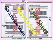 400 Premium Rounded Corner Shipping Labels 2 Per Sheet-8.5 x 11-Self Adhesive 