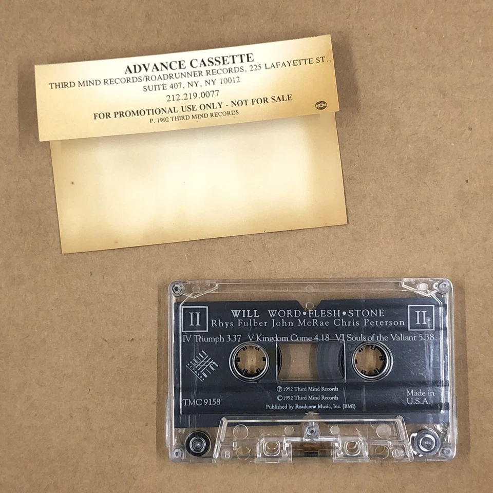 WILL Cassette Tape 90s Industrial WORD FLESH STONE PROMO ADVANCE THIRD MIND - Image 3 of 4