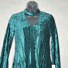 Nicole Miller Swing Dress Womens Size 2 Emerald Green Velvet Y2K Cocktail Party