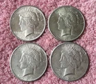 Lot of 4 1x24,2x25,1x26 Nicer Circulated  Peace silver dollar Coins   LOT # 9