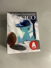 New Boxed Alessi Cico Blue Egg Cup with Spoon and Salt Castor Stefano Giovannoni