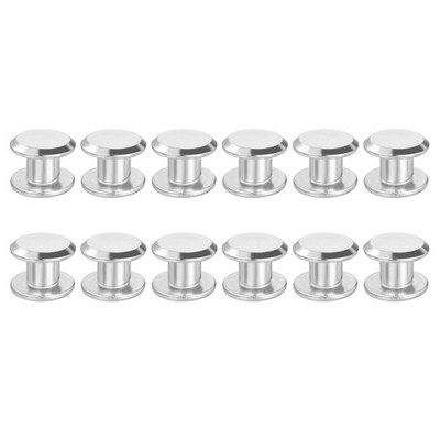 12 Sets Chicago Screws, 5x4mm(DxH) Phillips Binding Post Screw Rivets,Silver